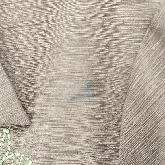 Silkland Women's Button-Up Jacket Brown XL Floral Embroidered Lined - Picture 3 of 13